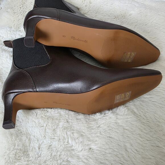 NEW Madewell The Dimes Chelsea Dark Brown Leather Ankle Booties Turkish Coffee 9 - Picture 5 of 12